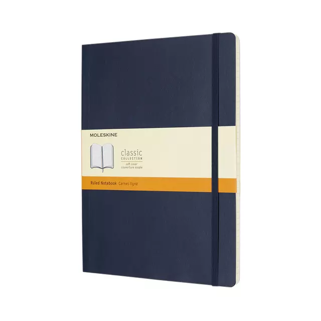 Een Notitieboek Moleskine XL 190x250mm lijn soft cover sapphire blue koop je bij Van Leeuwen Boeken- en kantoorartikelen