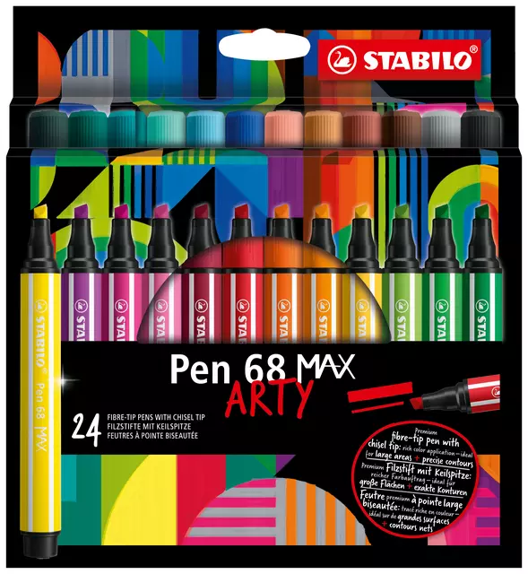 Een Viltstift STABILO Pen 68 Max Arty assorti etui à 24 stuks koop je bij Tonerinktshop