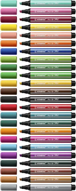 Een Viltstift STABILO Pen 68 Max Arty assorti etui à 24 stuks koop je bij Tonerinktshop