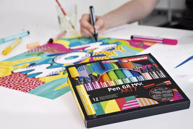 Een Viltstift STABILO Pen 68 Max Arty assorti etui à 6 stuks koop je bij Tonerinktshop