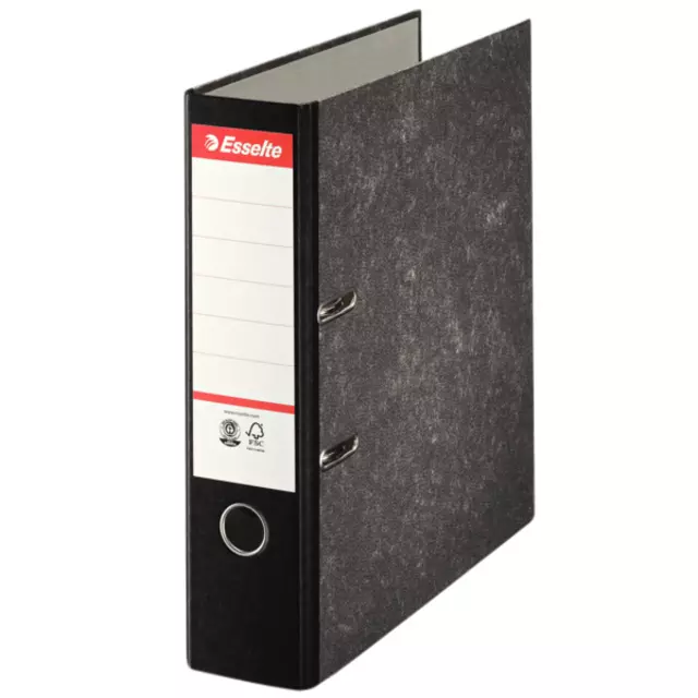 Een Ordner Esselte Standaard A4 75mm gewolkt karton zwart koop je bij Van Leeuwen Boeken- en kantoorartikelen