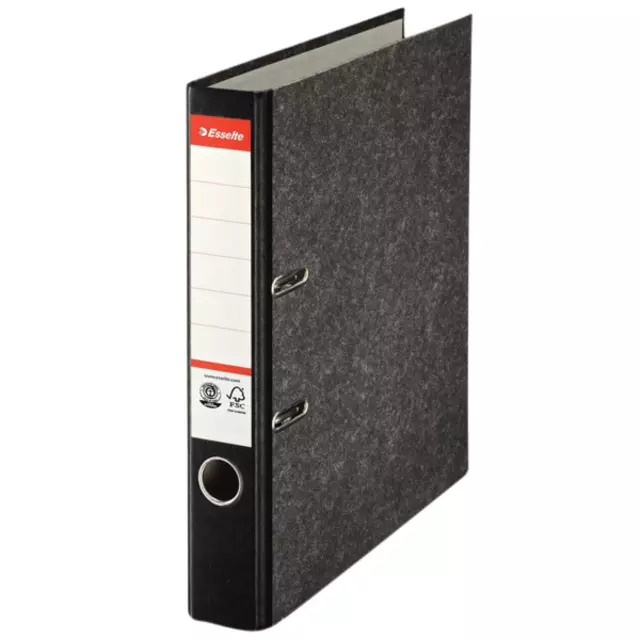 Een Ordner Esselte Standaard A4 50mm gewolkt karton zwart koop je bij Van Leeuwen Boeken- en kantoorartikelen