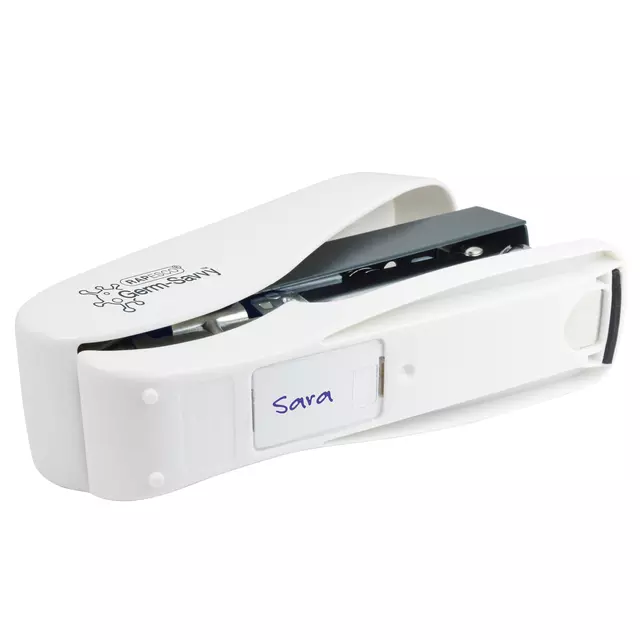Een Nietmachine Rapesco Germ-Savvy ECO Luna Less Effort antibacterieel 24/8mm wit koop je bij MV Kantoortechniek B.V.