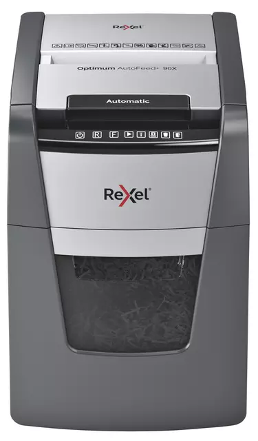 Een Papiervernietiger Rexel Optimum Auto+ 90X snippers 4x28mm koop je bij QuickOffice BV