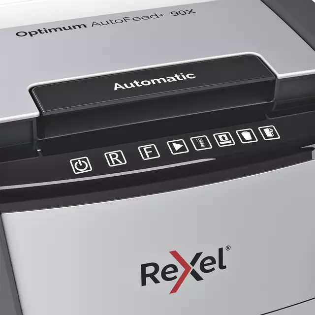 Een Papiervernietiger Rexel Optimum Auto+ 90X snippers 4x28mm koop je bij EconOffice