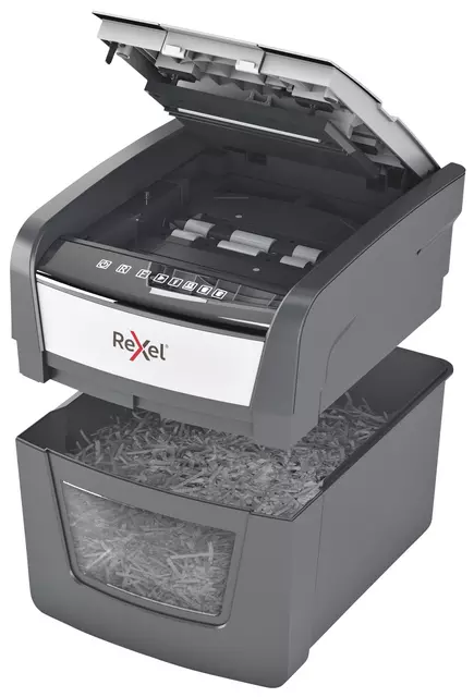 Een Destructeur Rexel Optimum Auto+ 45X particules 4x28mm koop je bij QuickOffice BV