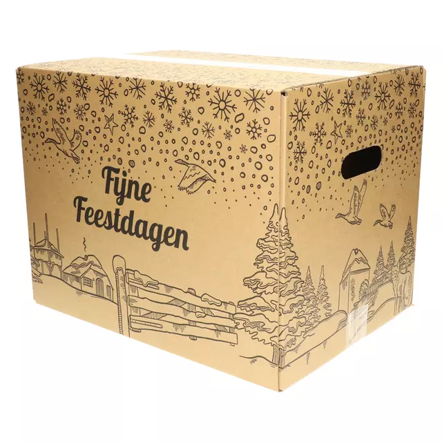 Een Kerstdoos IEZZY bedrukt Holland-5 490x390x250mm zwart koop je bij Van Leeuwen Boeken- en kantoorartikelen