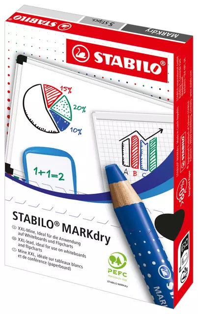 Een Whiteboardpotlood STABILO MARKdry 648/41 blauw koop je bij Goedkope Kantoorbenodigdheden