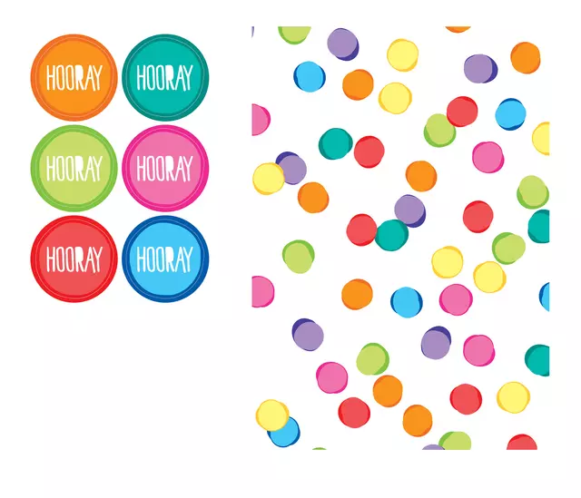 Een Uitdeelzakjes Haza Festive Colors met stickers 6 stuks koop je bij Van Leeuwen Boeken- en kantoorartikelen