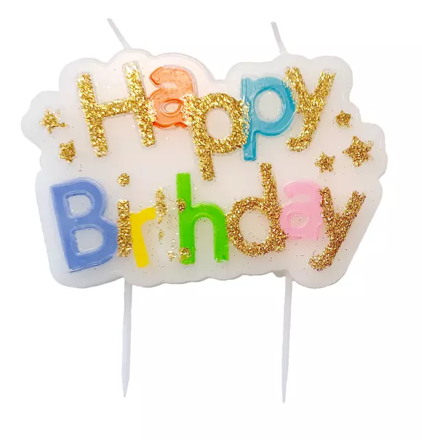 Een Kaarsje Happy 'Happy birthday' 10.5cm koop je bij EconOffice