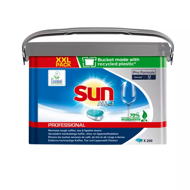 Een Vaatwastabletten Sun Professional Pro Formula All-in-one XXL 200 stuks koop je bij Goedkope Kantoorbenodigdheden