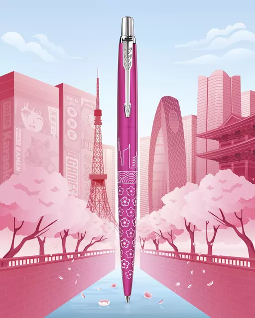 Balpen Parker Jotter special edition Tokyo pink CT medium