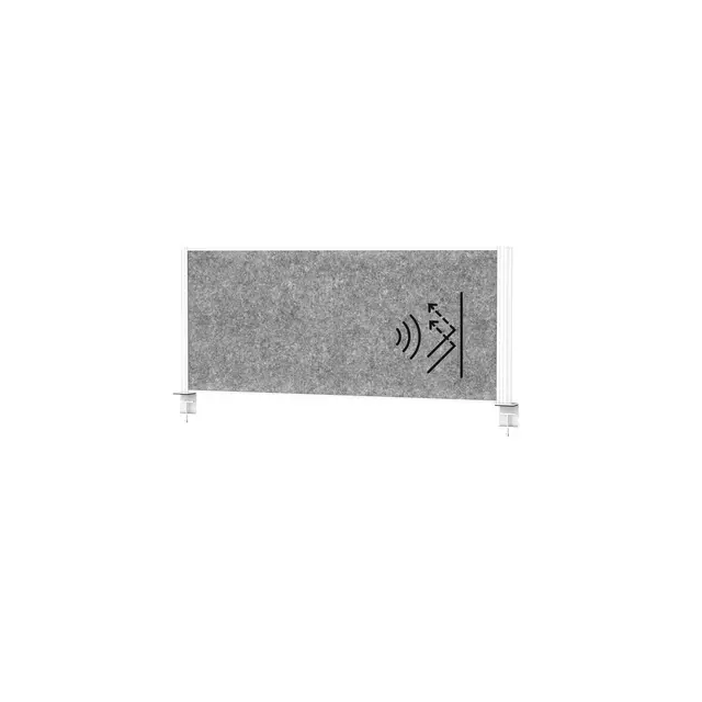 Een Scheidingswand MAUL akoestiek 120x150 donkergrijs wit frame tafelklem koop je bij KantoorProfi België BV
