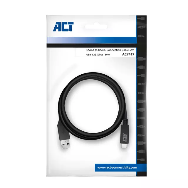 Een Kabel ACT USB A 3.2 naar USB-C 2 meter koop je bij KantoorProfi België BV