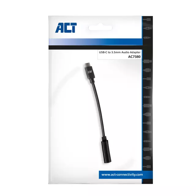 Een Adapter ACT USB-C naar 3.5mm audio jack koop je bij Totaal Kantoor Goeree