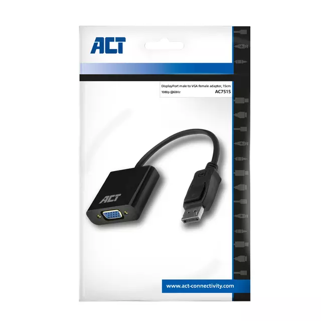 Een Adapter ACT DisplayPort naar VGA koop je bij KantoorProfi België BV
