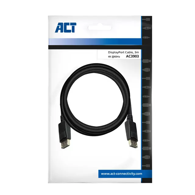 Een Kabel ACT DisplayPort 3 meter zwart koop je bij EconOffice