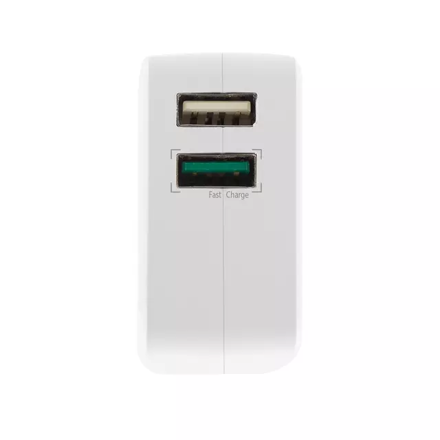 Een Oplader ACT USB 2 poorts Quickcharge 30W wit koop je bij EconOffice