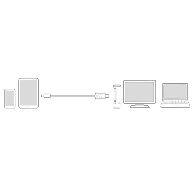 Een Kabel ACT USB 2.0 naar MicroB laad -en data 1 meter koop je bij EconOffice