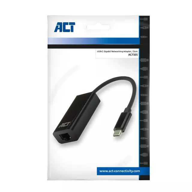 Een Adapter ACT USB-C naar Gigabit Ethernet koop je bij EconOffice