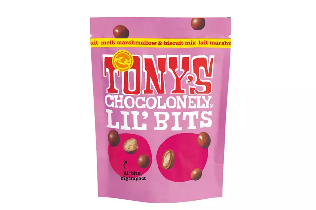 Een Chocolade Tony's Chocolonely Lil'Bits melk marshmellow biscuit 120 gram koop je bij EconOffice