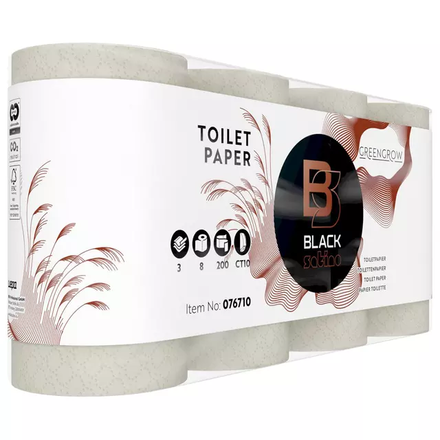 Een Toiletpapier BlackSatino GreenGrow CT10 3-laags 200vel naturel 076710 koop je bij Totaal Kantoor Goeree