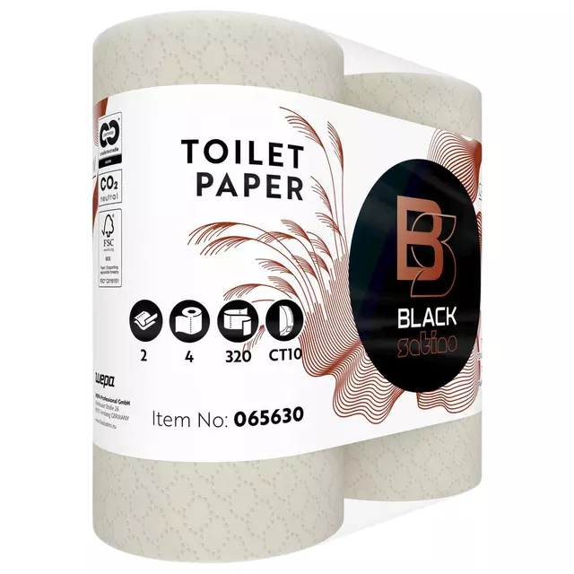 Een Toiletpapier BlackSatino GreenGrow CT10 2-laags 320vel naturel 065630 koop je bij KantoorProfi België BV