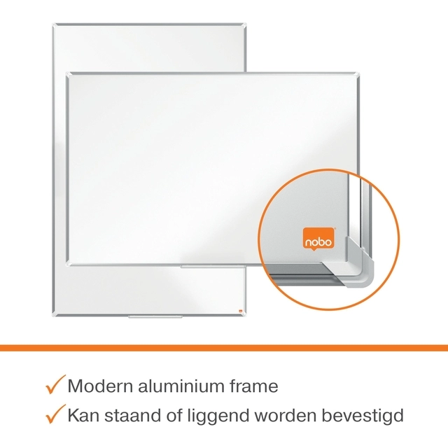 Een Whiteboard Nobo Premium Plus 100x150cm staal koop je bij Buro De Peuter