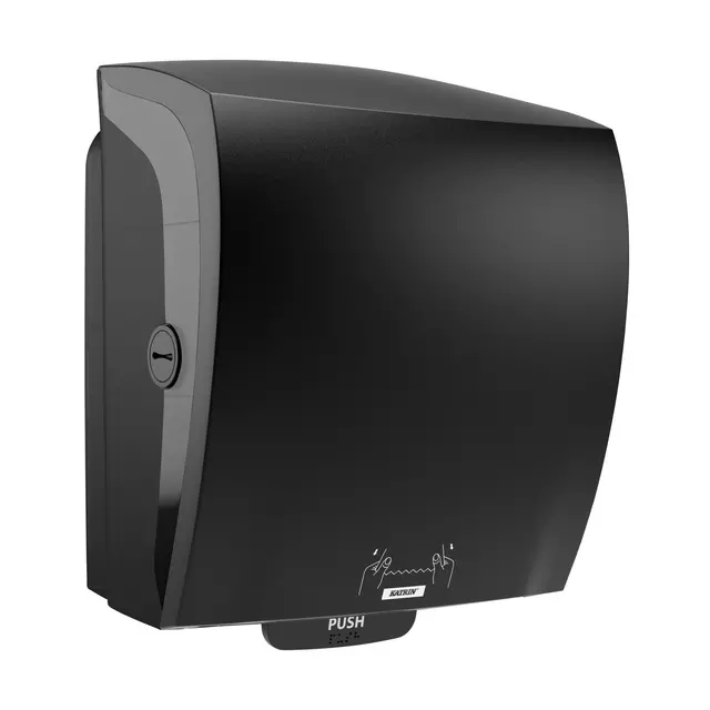 Een Handdoekroldispenser Katrin XL zwart 82070 koop je bij Totaal Kantoor Goeree