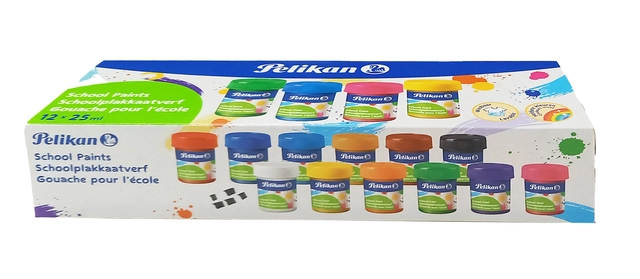 Een Plakkaatverf Pelikan 20ml assorti doos à 12 potjes koop je bij EconOffice