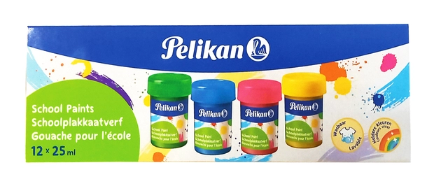 Een Plakkaatverf Pelikan 20ml assorti doos à 12 potjes koop je bij EconOffice