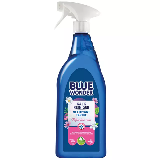 Een Sanitairreinger Blue Wonder Kalkreiniger spray 750ml koop je bij Totaal Kantoor Goeree