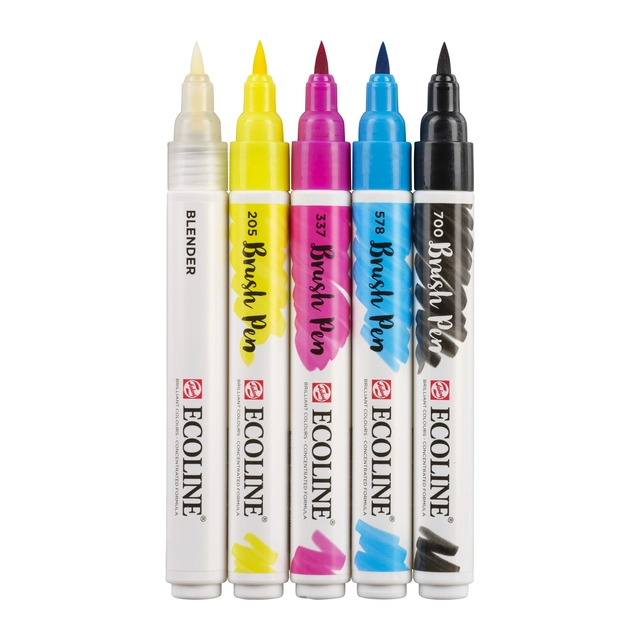 Een Brushpen Talens Ecoline set á 5 stuks primair koop je bij KantoorProfi België BV