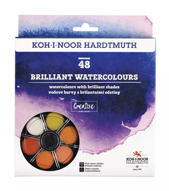 Een Waterverf Koh-i-Noor briljant ass blister à 48 kleuren koop je bij Goedkope Kantoorbenodigdheden