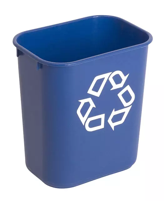Papierbak Rubbermaid recycling klein 12liter blauw
