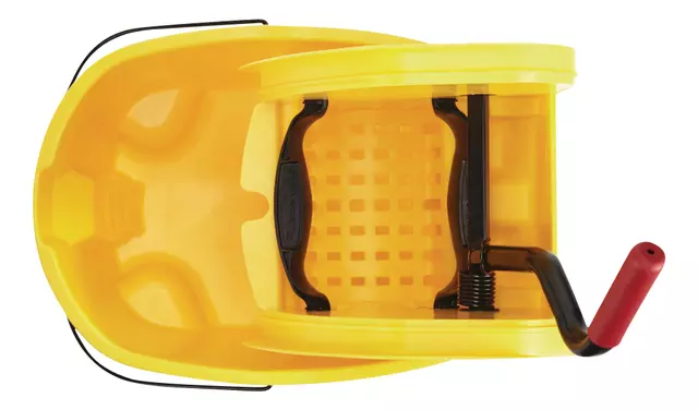 Een Mopemmer Rubbermaid Wavebrake met wringer 33liter geel koop je bij EconOffice