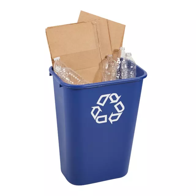 Een Papierbak Rubbermaid recycling groot 39L blauw koop je bij Goedkope Kantoorbenodigdheden