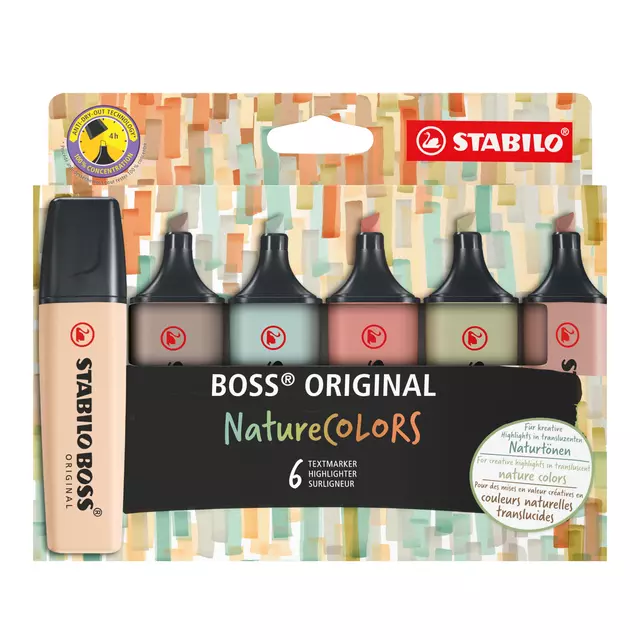 Een Markeerstift STABILO Boss 70/6 nature colors etui à 6 stuks koop je bij KantoorProfi België BV