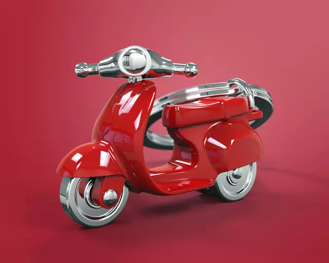 Een Sleutelhanger Metalmorphose scooter koop je bij Van Leeuwen Boeken- en kantoorartikelen