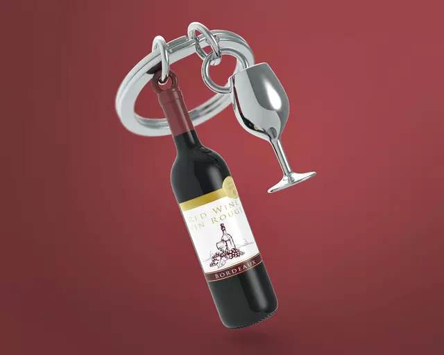 Een Sleutelhanger Metalmorphose rode wijn koop je bij Goedkope Kantoorbenodigdheden