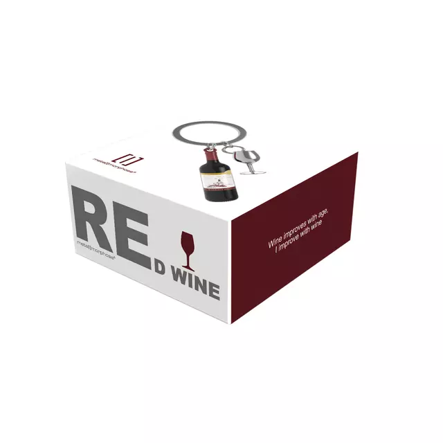 Een Sleutelhanger Metalmorphose rode wijn koop je bij Van Leeuwen Boeken- en kantoorartikelen