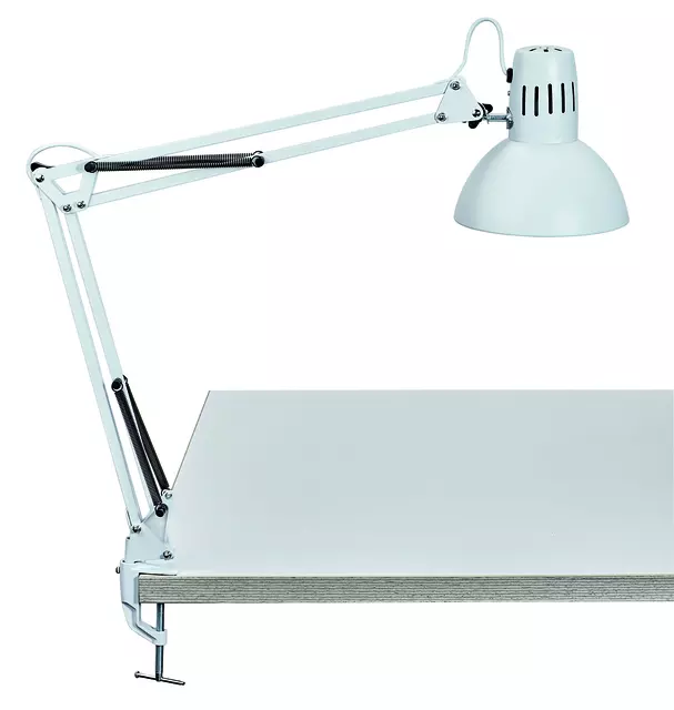 Een Bureaulamp MAUL Study tafelklem excl.LED lamp E27 wit koop je bij Kantoorvakhandel van der Heijde