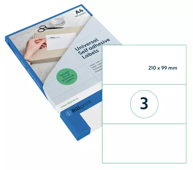 Een Etiket Rillprint 210x99mm mat transparant 75 etiketten koop je bij EconOffice