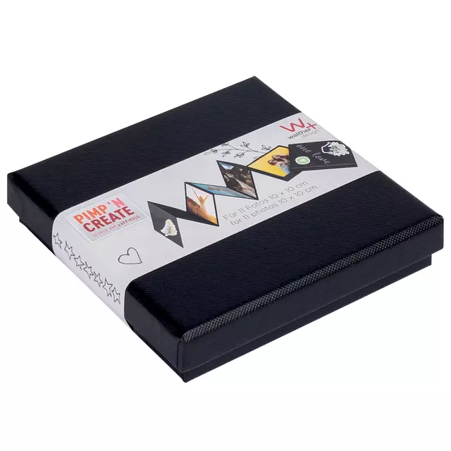 Een Leporello box walther design 11 foto's formaat 10x10 cm zwart koop je bij L&N Partners voor Partners B.V.