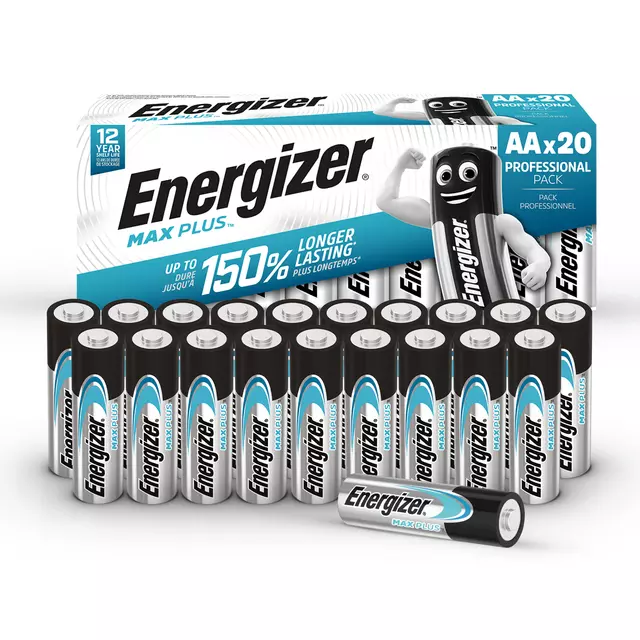 Een Batterij Energizer Max Plus 20xAA alkaline koop je bij Tonerinktshop