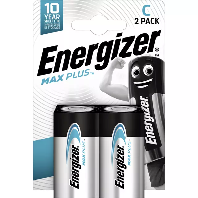 Een Batterij Energizer Max Plus 2xC alkaline koop je bij EconOffice