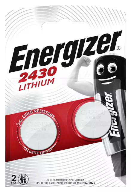 Een Batterij Energizer knoopcel 2xCR2430 lithium koop je bij EconOffice