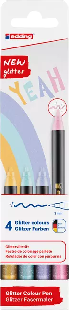 Een Fineliner edding 1200 fijn glitter pastel assorti set à 4 stuks koop je bij L&N Partners voor Partners B.V.