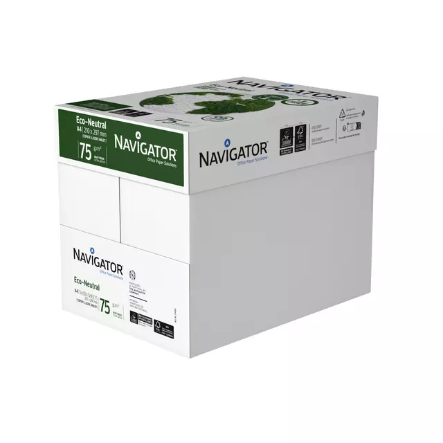 Een Kopieerpapier Navigator Eco-Neutral A4 75gr wit 500vel koop je bij MV Kantoortechniek B.V.