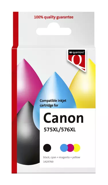 Inktcartridge Quantore alternatief tbv Canon Pg-575XL Cl-576XL zwart + kleur
